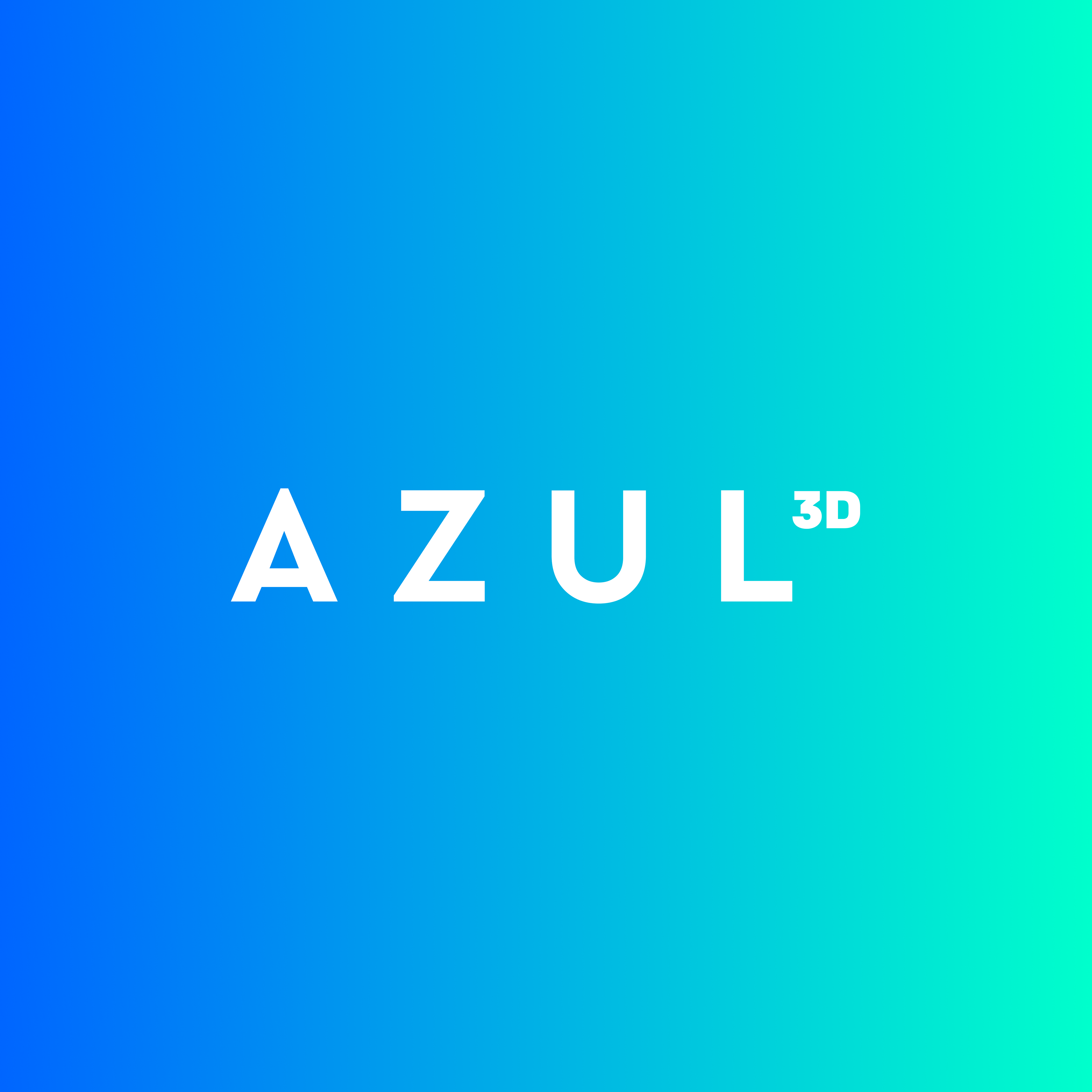 Azul 3D text on purple