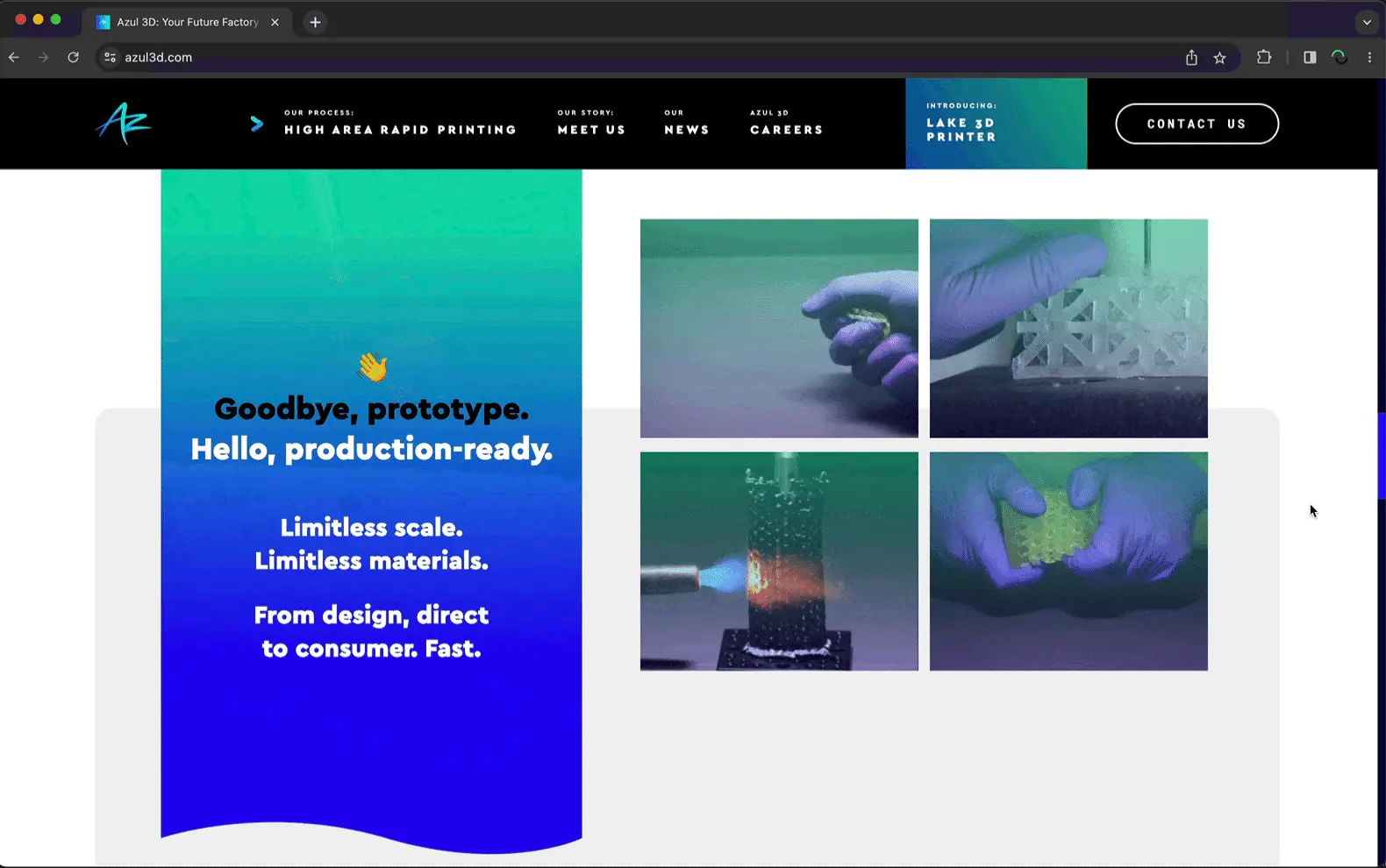 Product homepage animation