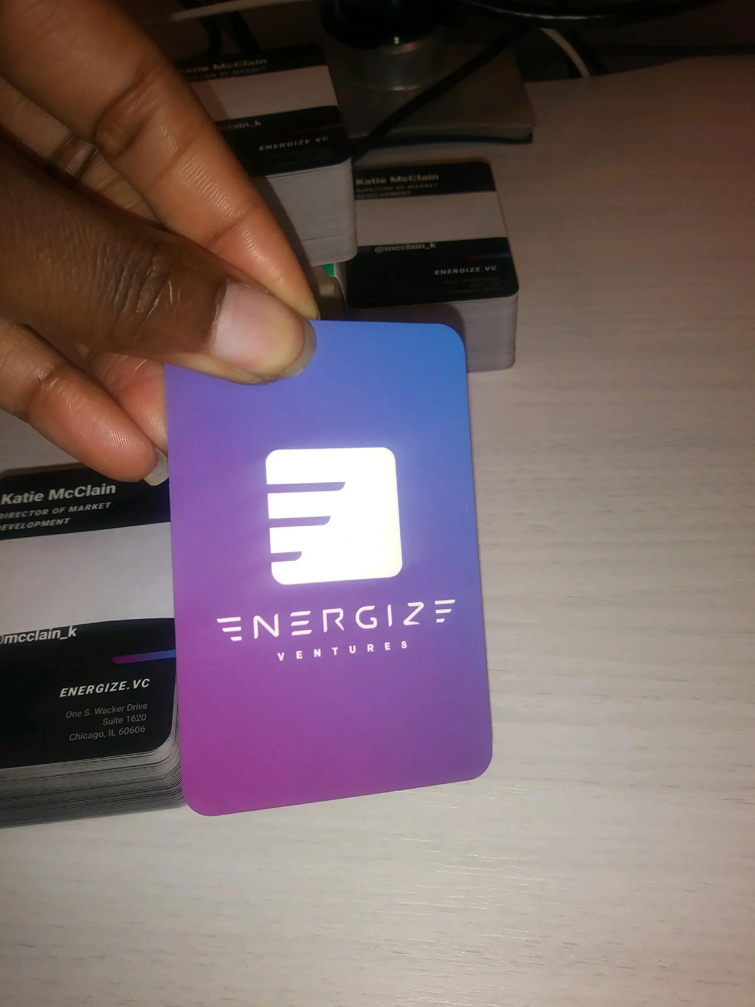 Energize Ventures business cards