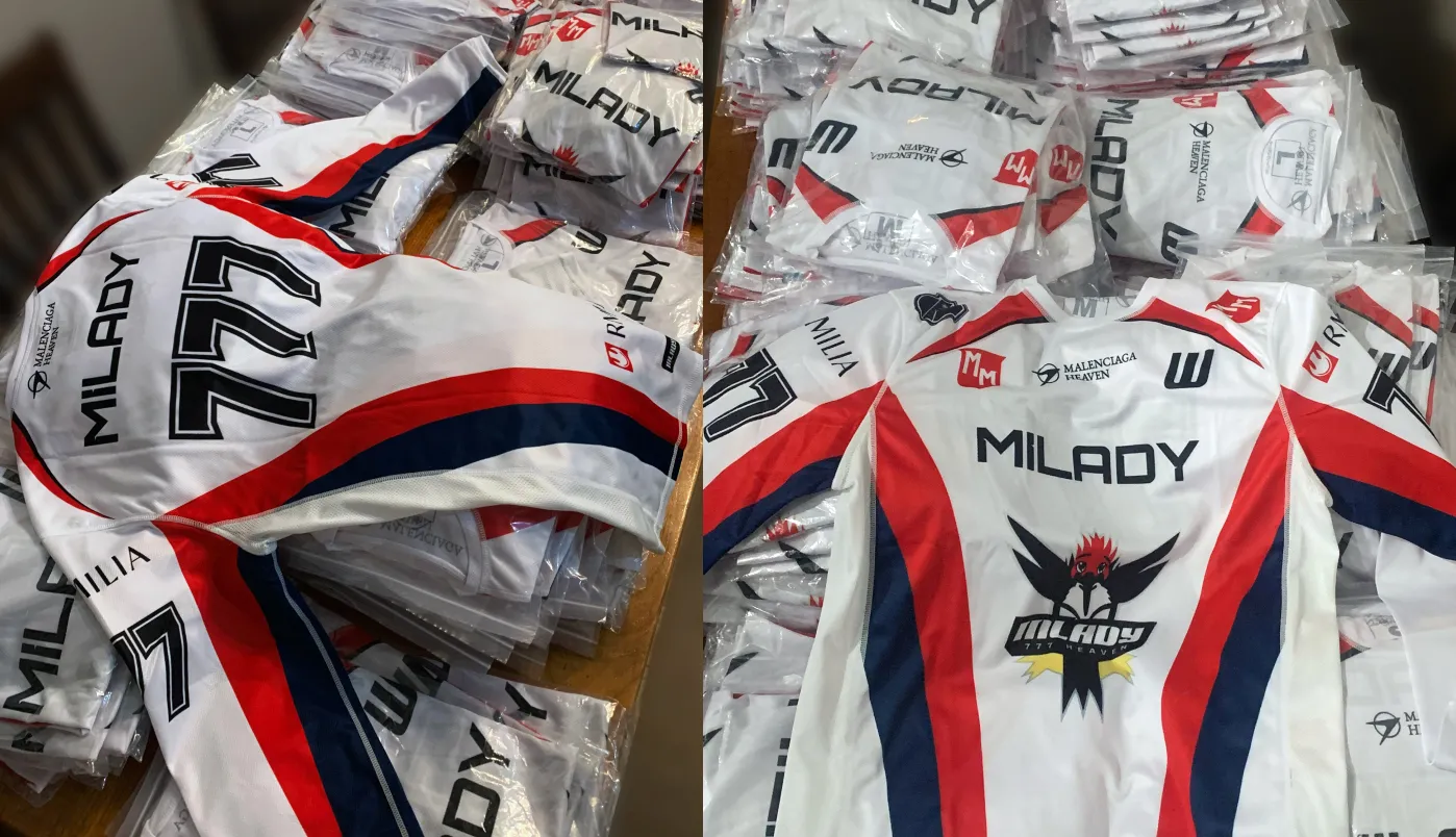 Mi777 jersey collection — front and back views