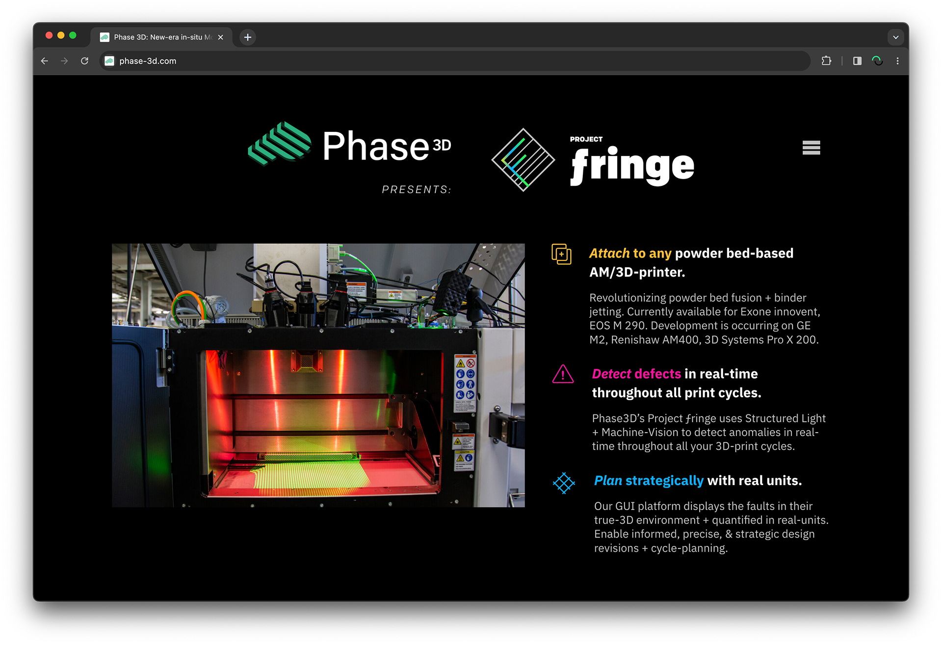 Phase 3D full website hero